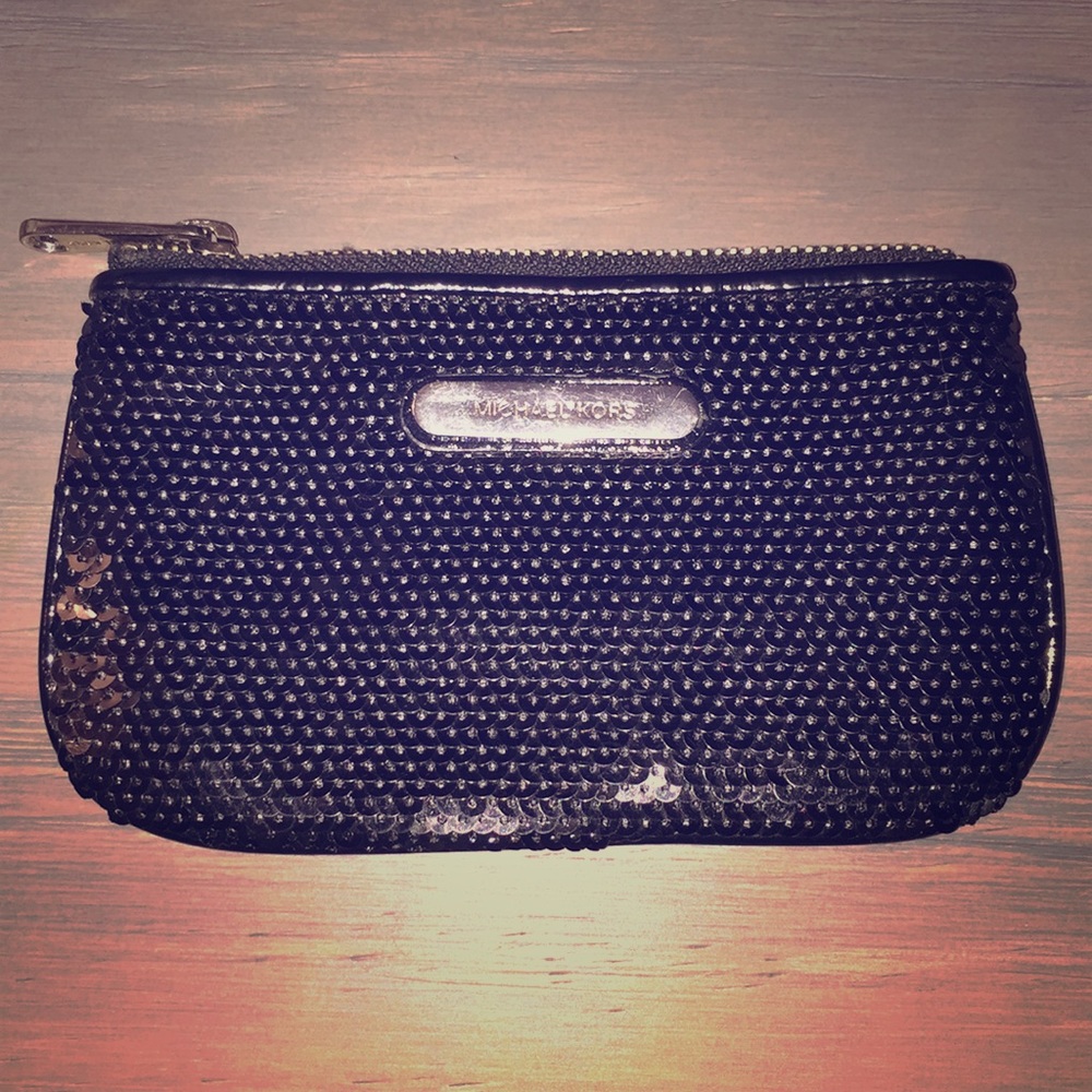 Michael Kors Black Sequin Clutch/Wallet